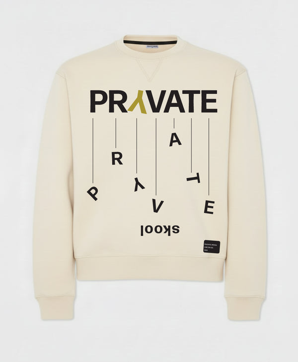 Pryvate Skool Falling Crewneck — Off White