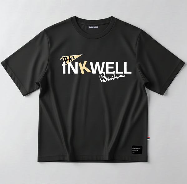 Pryvate Skool Inkwell and Flag Tee — Charcoal Grey
