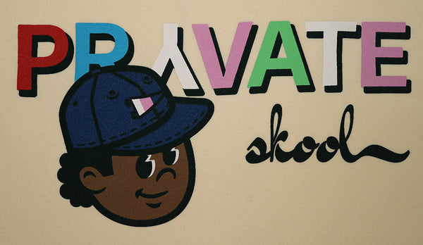 Pryvate Skool x Prep School Pete face T-shirt (Natural)