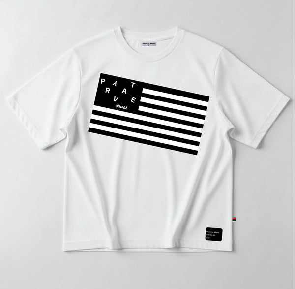 Pryvate Skool Flag Tee — Black/White Edition