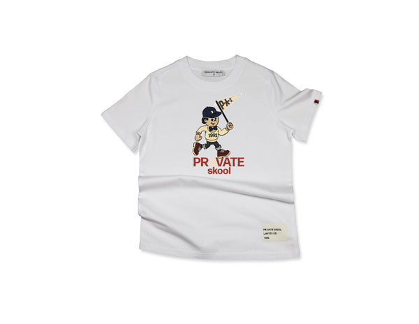Pryvate Skool x Prep School Pete Flag Waver T-shirt (White)