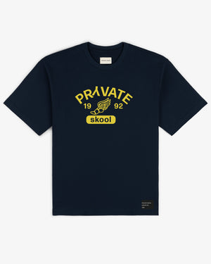 Pryvate Skool Track & Field Tee — Navy